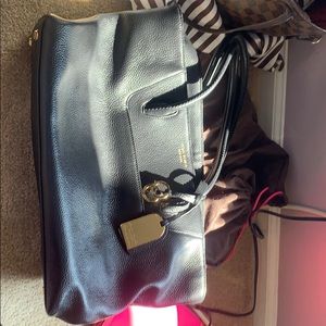 Henri bendel large black leather tote